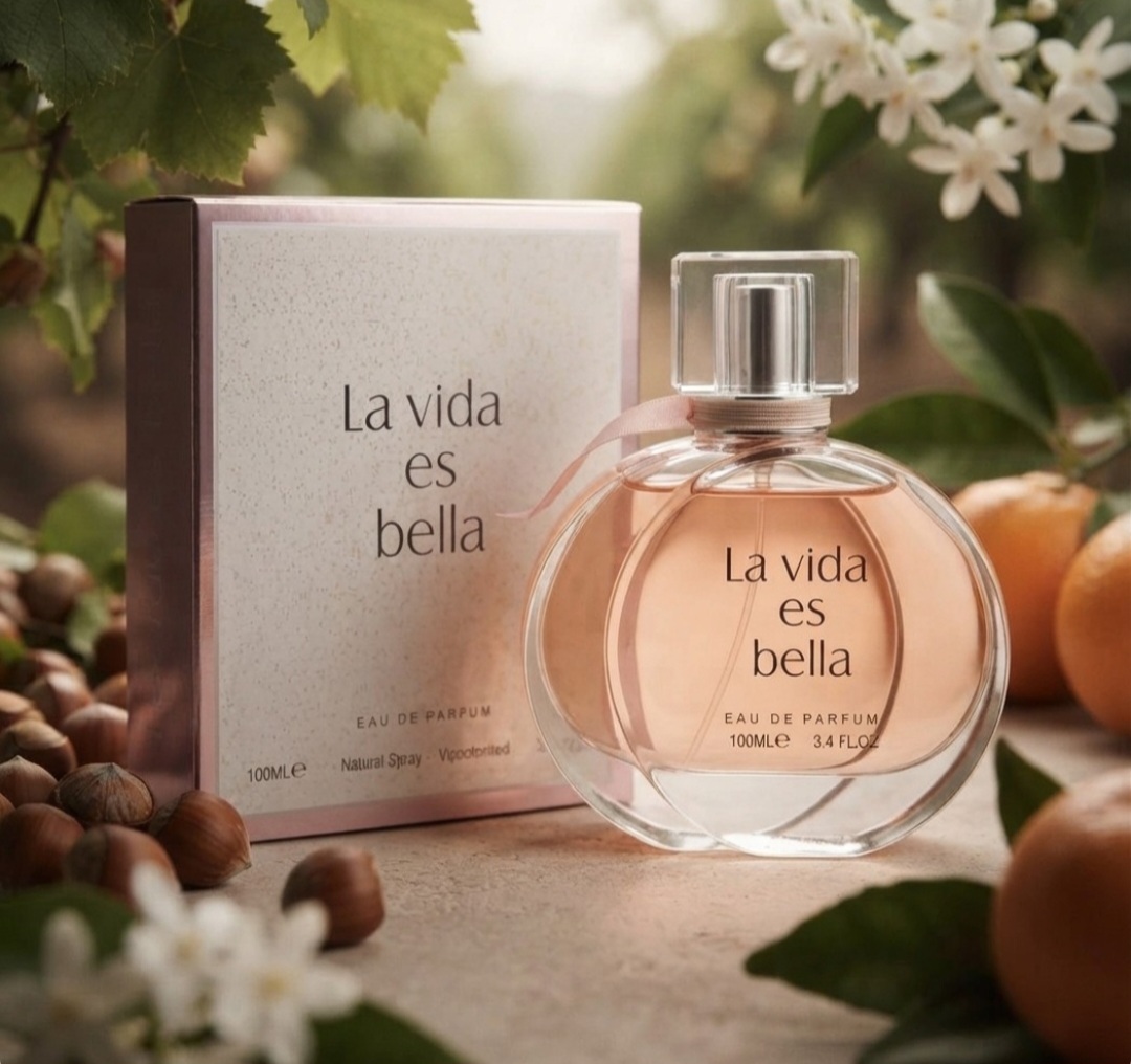 ادکلن زنانه فراگرنس ورد مدل لانکوم لاویه حجم ۱۰۰ میل تلخ گرم. La vida es bella
